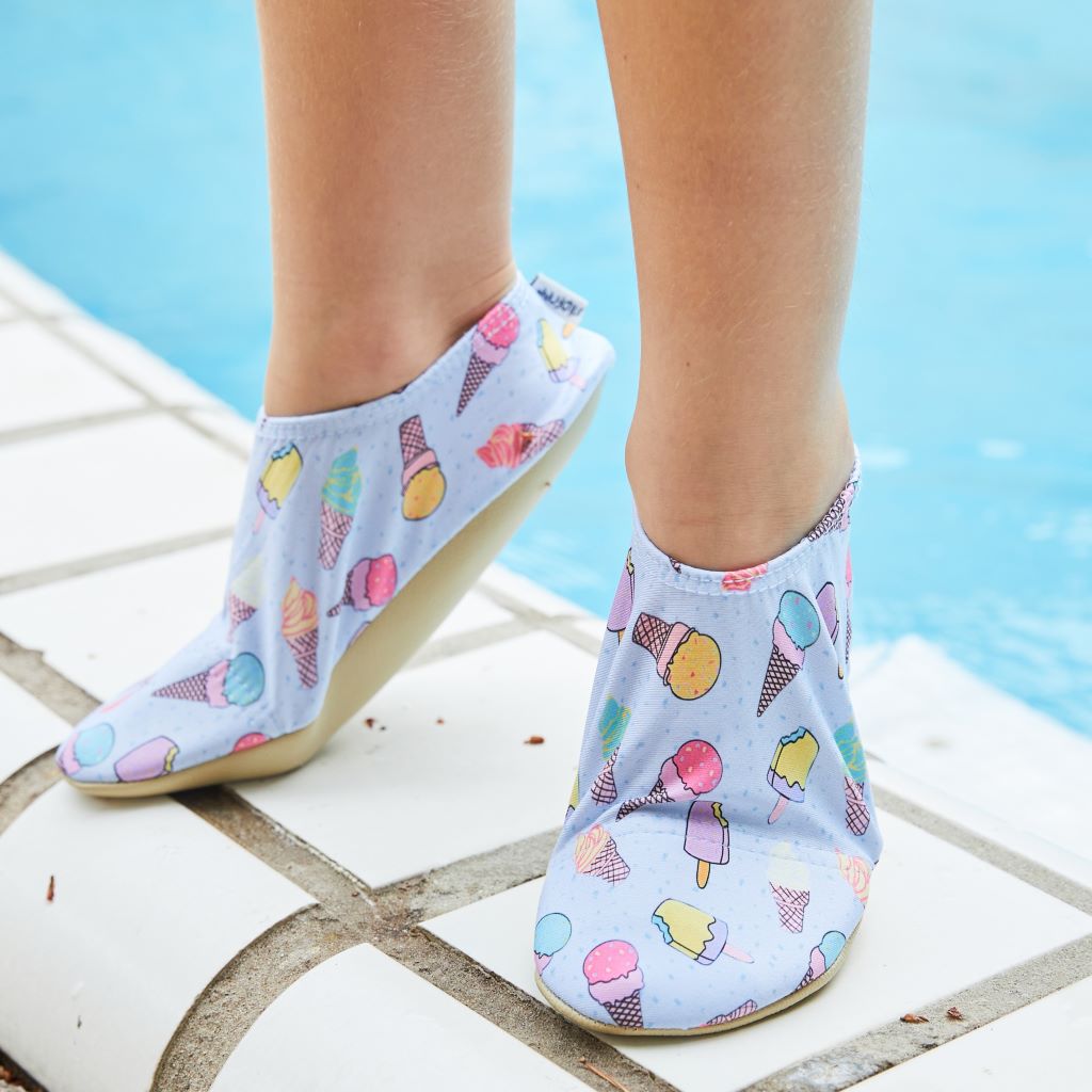 Children's Slipfree Shoes Pale Blue Pagoto Ice Cream Design